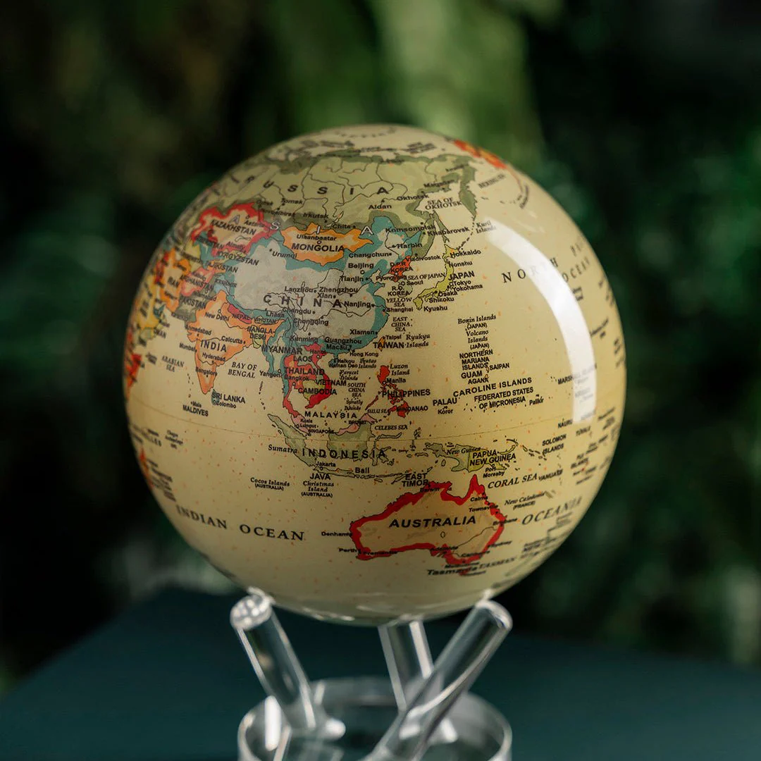Antique Yellow Political Map Globe - Image 6