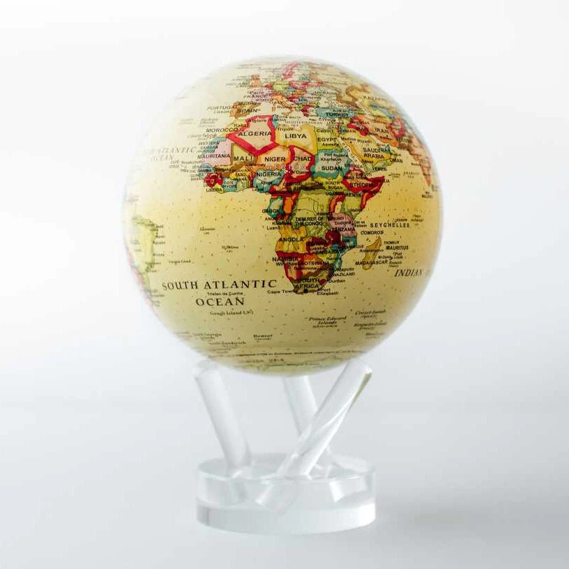 Antique Yellow Political Map Globe - Image 7