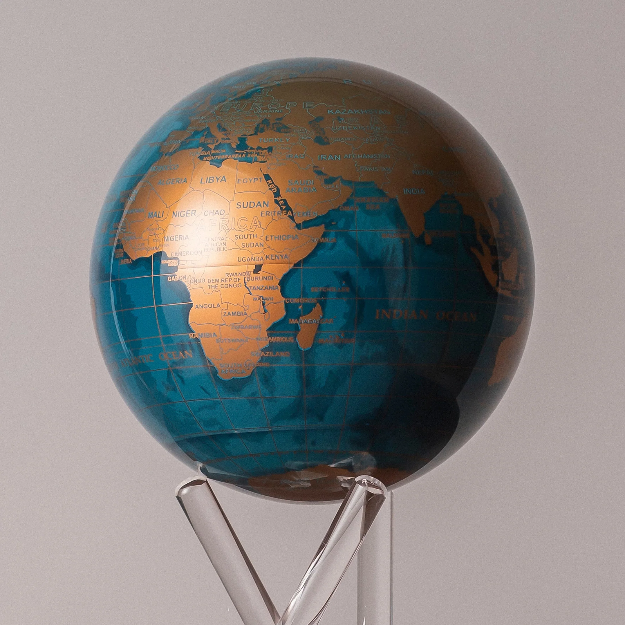 Cerulean Blue & Gold Globe - Image 3