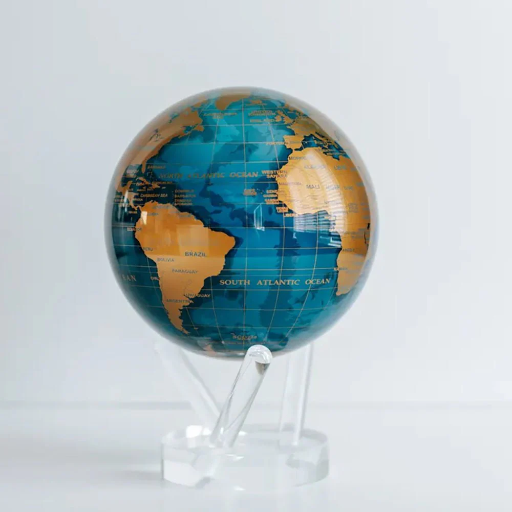 Cerulean Blue & Gold Globe - Image 5